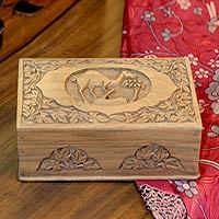 Walnut jewelry box, Camel