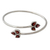 Garnet bracelet, 'Red Ivy' - Indian Sterling Silver Bangle Garnet Bracelet (image 2a) thumbail