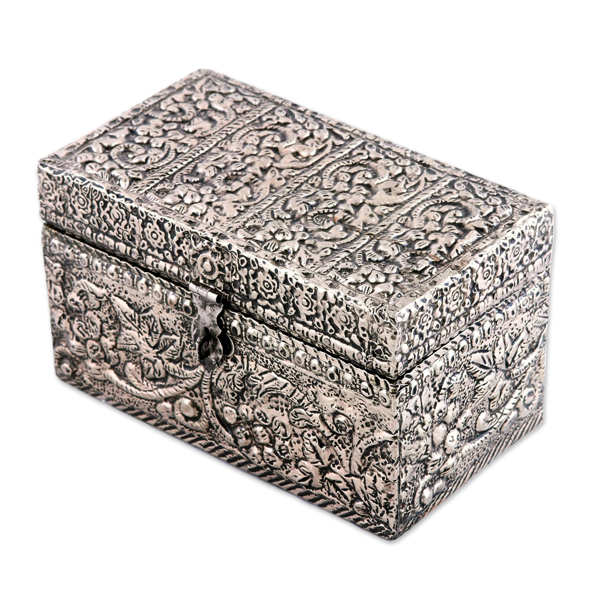 UNICEF Market | Handcrafted Repousse Brass Jewelry Box - Fruit of the Vine