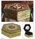 Brass jewelry box, 'Golden Era' - Hand Made Repousse Brass Jewelry Box