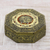 Brass jewelry box, 'Golden Treasures' - Hand Crafted Repousse Brass jewellery Box (image 2) thumbail