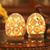 Soapstone candleholders, 'White Daisies' (pair) - Soapstone candleholders (Pair) (image 2) thumbail