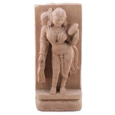 Sandstone sculpture, 'Undying Beauty' - Handmade Natural Sandstone Sculpture from India