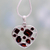 Collar corazón granate - Collar de corazón de granate joyería artesanal hecha a mano con piedra de nacimiento