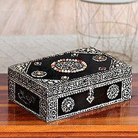 Brass jewelry box, 'Antique Sophistication'