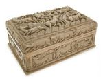 Walnut box, 'Animals' - Hand Carved Wood Decorative Box