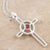 Garnet cross necklace, 'Celtic Cross' - Sterling Silver and Garnet Pendant Necklace (image 2b) thumbail