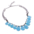 Chalcedony waterfall necklace, 'Blue Petals' - Sterling Silver Chalcedony Necklace from India (image 2a) thumbail