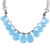 Chalcedony waterfall necklace, 'Blue Petals' - Sterling Silver Chalcedony Necklace from India (image 2c) thumbail
