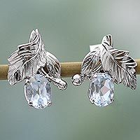 Featured review for Topaz floral earrings, Sky Blossom