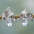 Topaz floral earrings, 'Sky Blossom' - Fair Trade Blue Topaz and Silver Earrings (image 2) thumbail