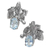 Topaz floral earrings, 'Sky Blossom' - Fair Trade Blue Topaz and Silver Earrings (image 2a) thumbail