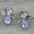 Topaz floral earrings, 'Sky Blossom' - Fair Trade Blue Topaz and Silver Earrings (image 2b) thumbail