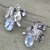 Topaz floral earrings, 'Sky Blossom' - Fair Trade Blue Topaz and Silver Earrings (image 2c) thumbail