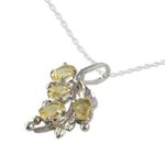 Citrine floral necklace, 'Luminous Bouquet' - Citrine Pendant on Sterling Silver Necklace from India