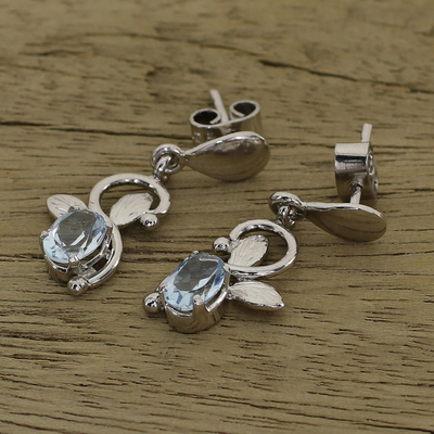 Topaz dangle earrings, 'Blue Magic' - Blue Topaz and Sterling Silver Dangle  Earrings