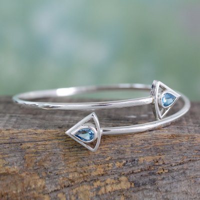 Topaz wrap bracelet, 'Forever Blue' - Topaz wrap bracelet