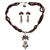 Garnet jewelry set, 'Daisy Passion' - Fair Trade Sterling Silver Beaded Garnet Jewelry Set (image 2a) thumbail