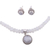 Moonstone jewelry set, 'Rainbow Moons' - Moonstone Jewelry Set Sterling Silver Necklace Earrings 