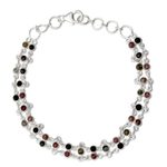 Tourmaline link bracelet, 'Translucent Contrasts' - Sterling Silver and Tourmaline Bracelet