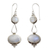 Rainbow moonstone dangle earrings, 'Goddesses' - Rainbow Moonstone Earrings Sterling Silver Handmade (image 2a) thumbail