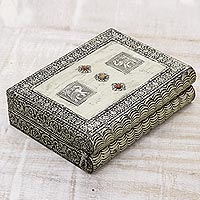 Brass jewelry box, 'Royalty' - Brass Jewelry Box from India