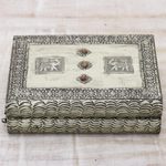 Brass jewelry box, 'Royalty' - Brass Jewelry Box from India