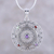 Multi-gemstone pendant necklace, 'Gemstone Mandala' - Hand Crafted Sterling Silver Multigem Pendant Necklace thumbail