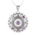 Multi-gemstone pendant necklace, 'Gemstone Mandala' - Hand Crafted Sterling Silver Multigem Pendant Necklace (image 2a) thumbail