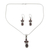 Garnet jewelry set, 'Eternal Passion' - Garnet Earrings and Necklace Jewelry Set (image 2a) thumbail