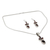 Garnet jewelry set, 'Eternal Passion' - Garnet Earrings and Necklace jewellery Set (image 2b) thumbail