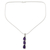 Amethyst pendant necklace, 'Violets' - Amethyst Y-necklace thumbail