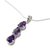 Amethyst pendant necklace, 'Violets' - Amethyst Y-necklace (image 2b) thumbail