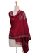 Wool shawl, 'Floral Wine' - Fair Trade Indian Wool Shawl (image 2a) thumbail