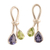 Iolite and peridot button earrings, 'Promise' - Iolite and Peridot Earrings Sterling Silver Jewelry
