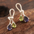 Iolite and peridot button earrings, 'Promise' - Iolite and Peridot Earrings Sterling Silver Jewelry