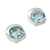 Blue topaz stud earrings, 'Twinkling Moons' - Sterling Silver and Blue Topaz Stud Earrings from India (image 2b) thumbail