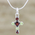 Granat- und Peridot-Kreuzhalskette - Peridot- und Granat-Kreuzschmuck aus Sterlingsilber mit Halskette
