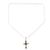 Garnet and peridot cross necklace, 'Harmonious' -  Peridot and Garnet Sterling Silver Necklaced Cross Jewelry