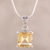 Rhodium plated citrine pendant necklace, 'Summer Waltz' - 15-Carat Rhodium Plated Citrine Pendant Necklace from India thumbail