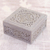 Soapstone jewelry box, 'Floral Medallion' - Indian Jali Soapstone jewellery Box (image p128650) thumbail