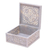 Soapstone jewelry box, 'Floral Medallion' - Indian Jali Soapstone Jewelry Box