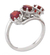 Garnet 3 stone ring, 'Glamorous' - Garnet 3 stone ring