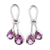 Amethyst drop earrings, 'Promise' - Handcrafted Amethyst Silver Earrings