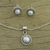 Pearl jewelry set, 'Pristine' - Handmade Indian Bridal Pearl Jewelry Set in Sterling Silver 