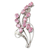 Sterling silver brooch pin, 'Pink Gladiola' - Floral Sterling Silver Cubic Zirconia Brooch Pin from India