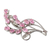 Sterling silver brooch pin, 'Pink Gladiola' - Floral Sterling Silver Cubic Zirconia Brooch Pin from India (image 2b) thumbail
