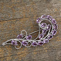 Featured review for Amethyst brooch pin, Purple Paisley