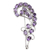 Amethyst brooch pin, 'Purple Paisley' - Floral Sterling Silver Amethyst Brooch Pin Indian Jewellery