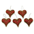 Beaded ornaments, 'Burgundy Heart' (set of 5) - Red Hand Crafted Beaded Heart Ornaments (Set of 5)